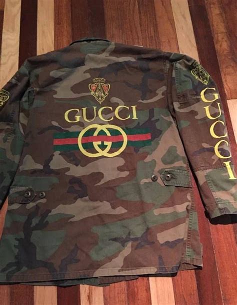 vintage gucci bomber jacket|gucci camouflage jacket.